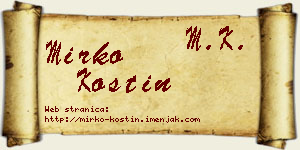 Mirko Kostin vizit kartica